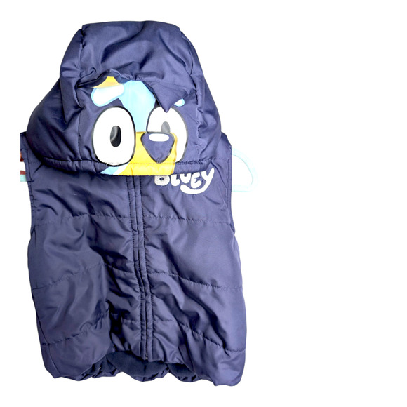 Disney Bluey Girls Size 6 Dark Blue Insulated Puffer Vest Coat with Hoodie - Picture 5 of 8